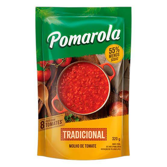 Molho de Tomate Pomarola Sabores c/ Manjericão Sachê 300g