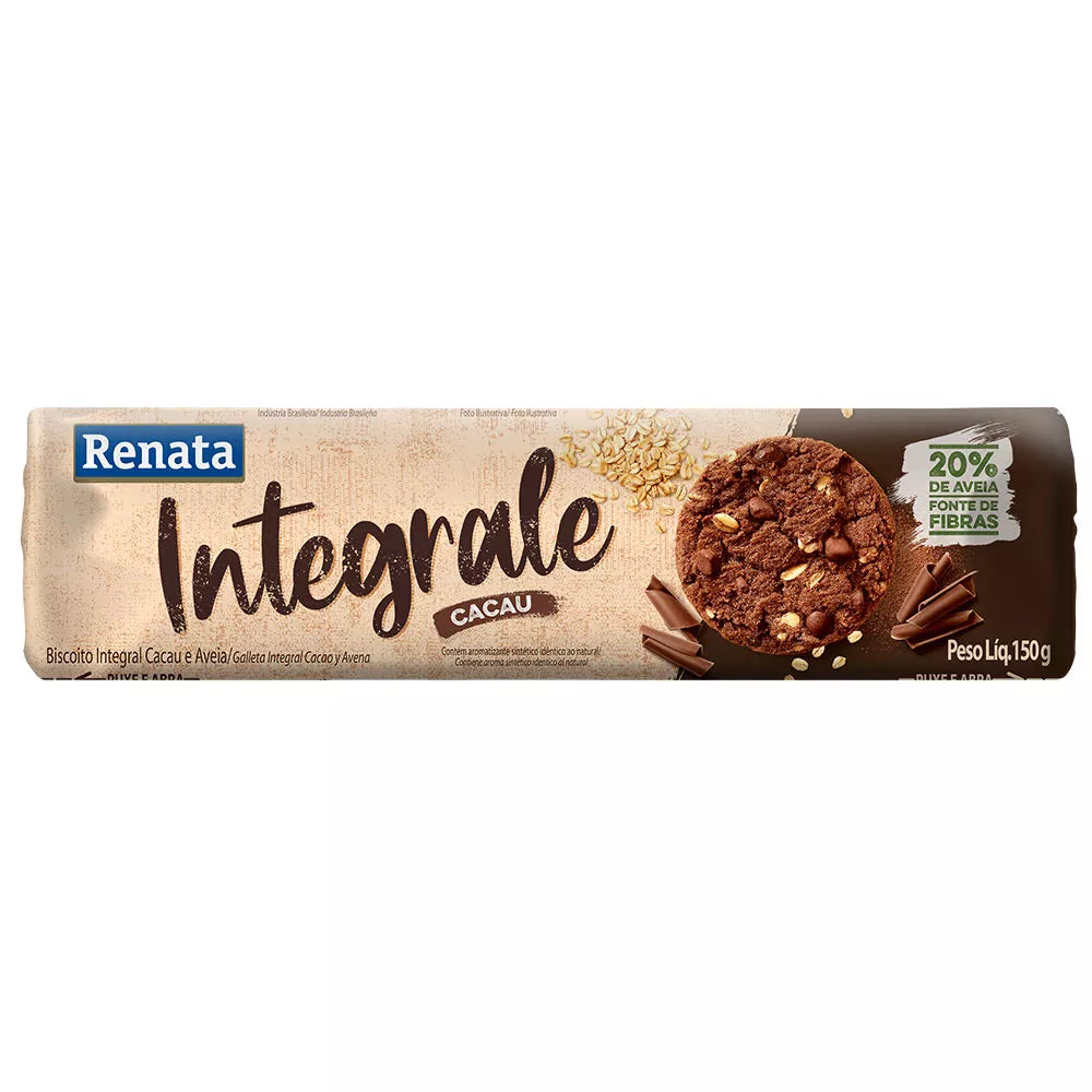 Biscoito Integral Cacau com Aveia - Renata 150G